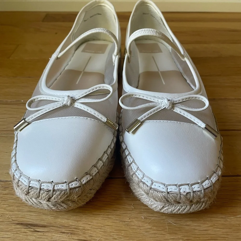 Dolce Vita Cambre Ballet Flats White Mesh Espadrille New 7